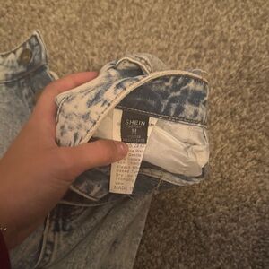SHEIN Blue Acid Wash Denim Pants
